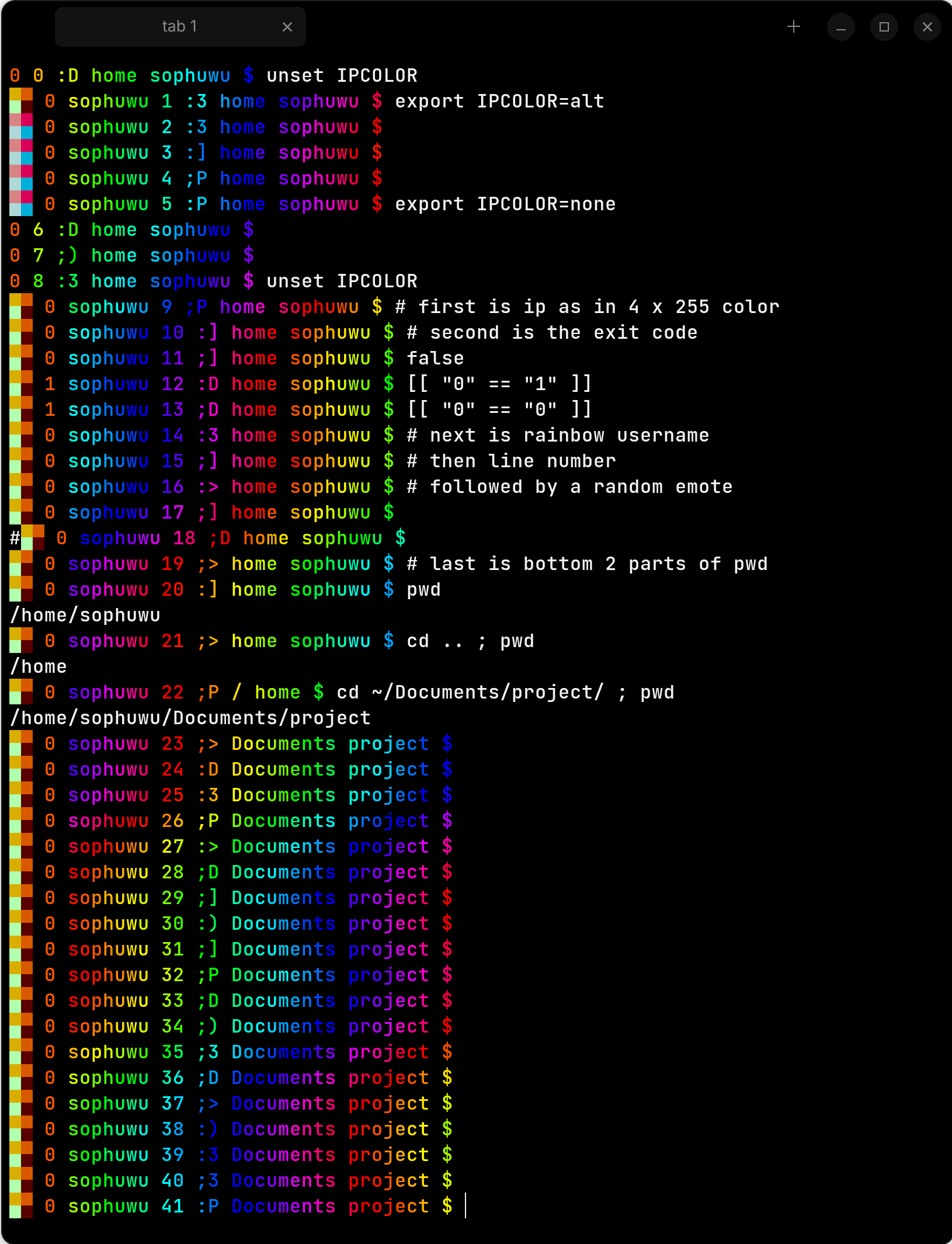Rainbow Bash Prompt